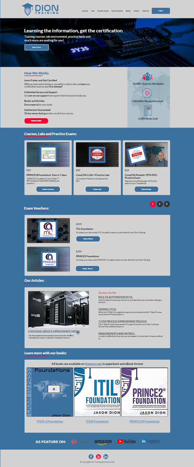 Web Design by Le Hoang Minh Anh for Dion Training Solutions | Design #19718938