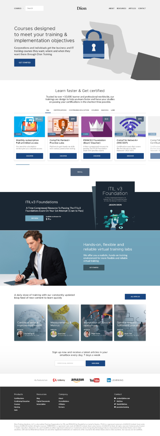 Web Design by Mouad 2 for Dion Training Solutions | Design #19746707