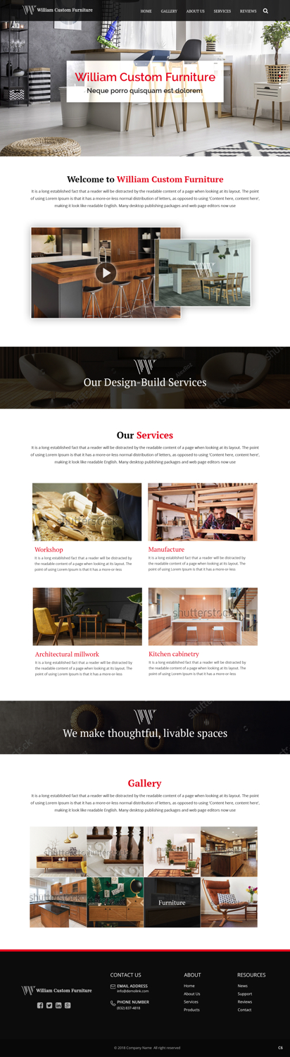 Web Design by pb for WILLIAM Custom Furniture | Design #19736617