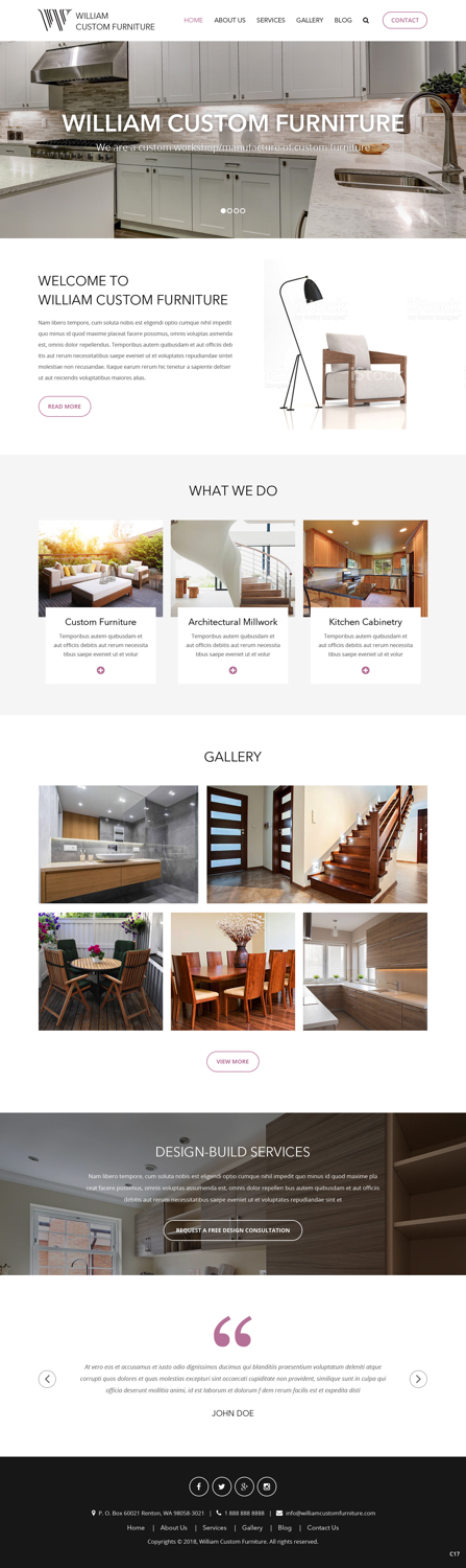 Web Design by pb for WILLIAM Custom Furniture | Design #19736618