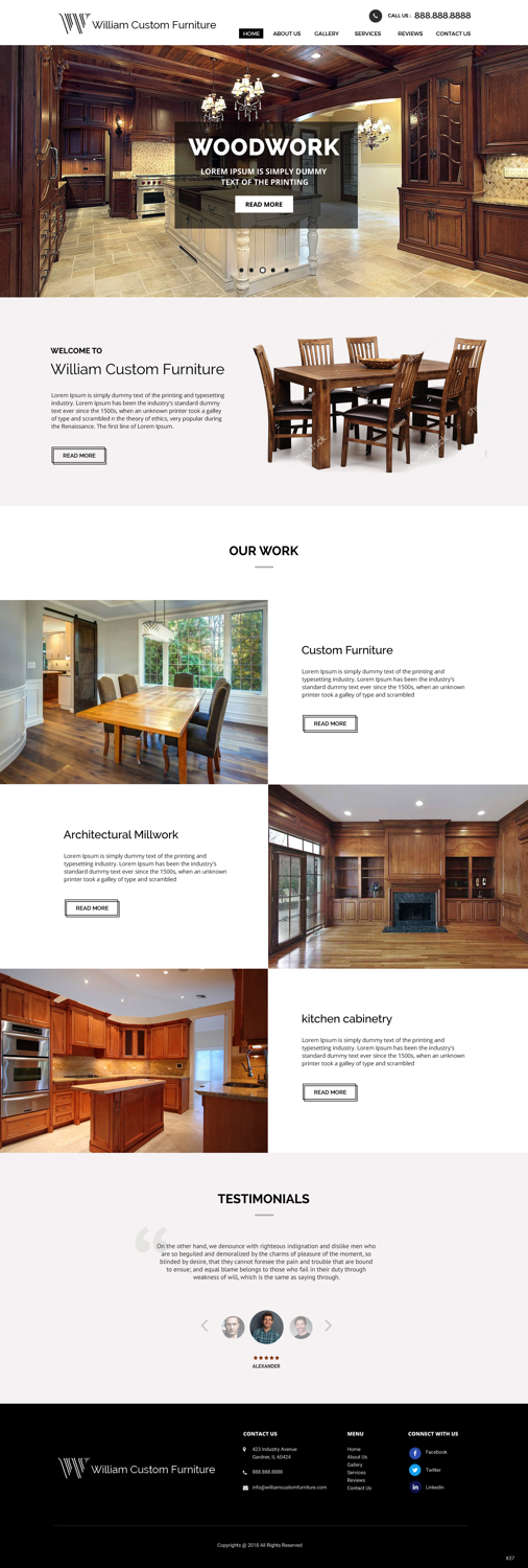 Web Design by pb for WILLIAM Custom Furniture | Design #19736622