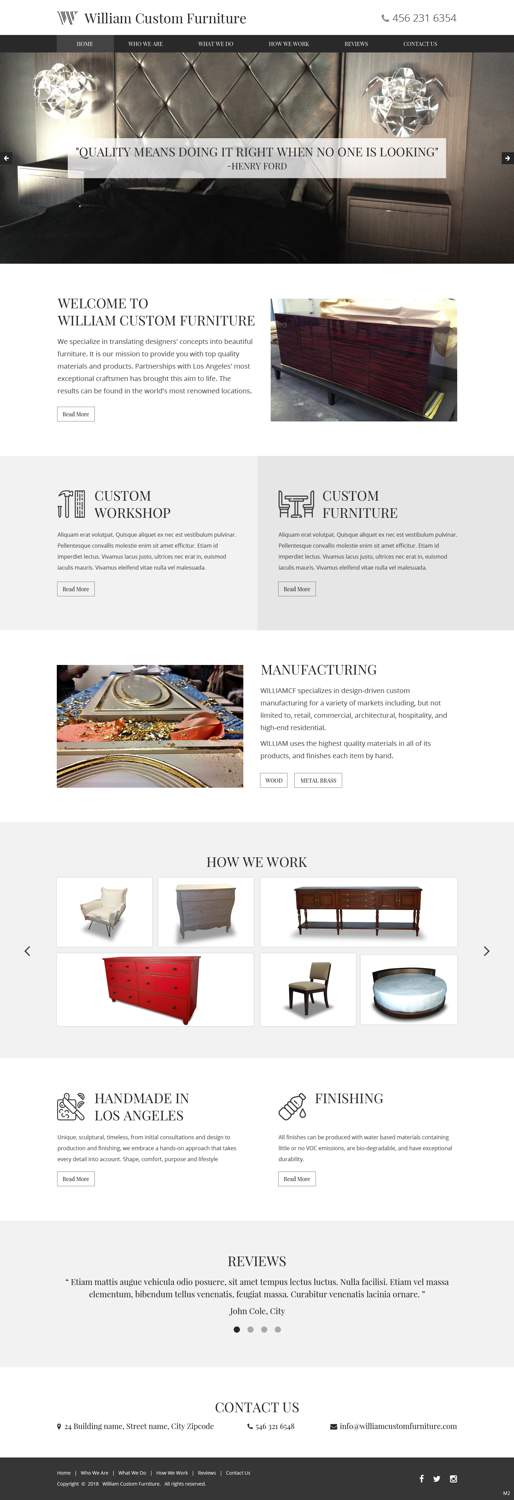 Web Design by pb for WILLIAM Custom Furniture | Design #19765491