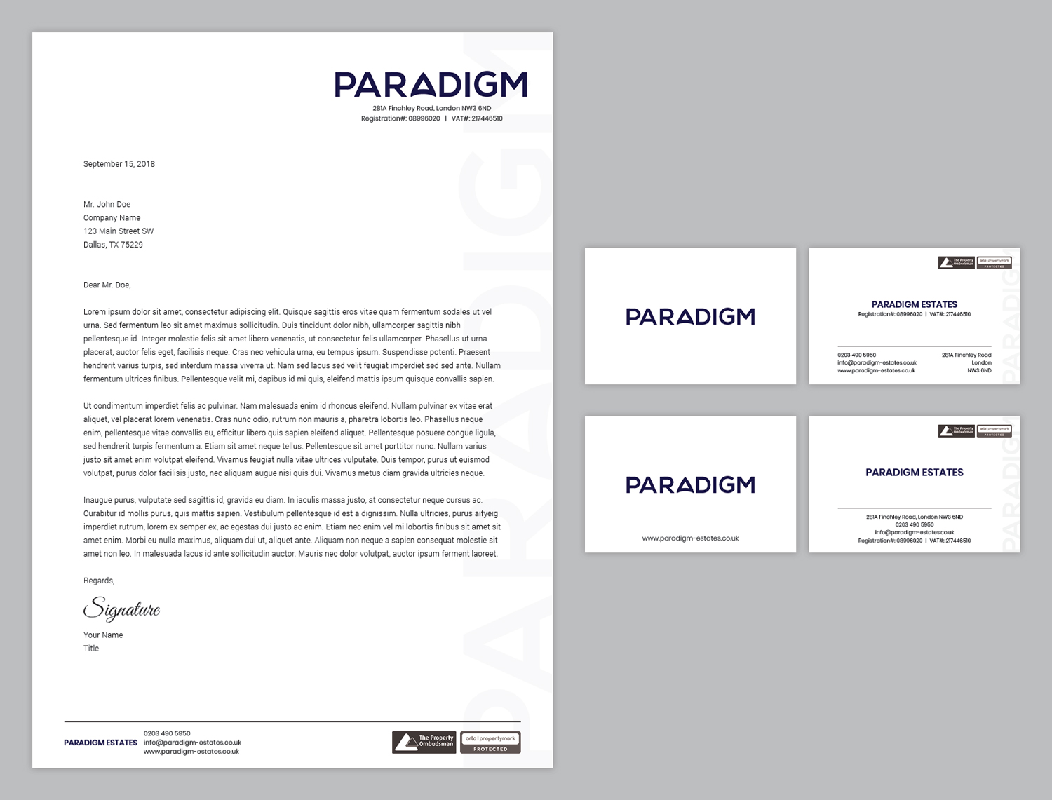 Diseño de Papelería por MIND para Paradigm Estates | Diseño #19722624