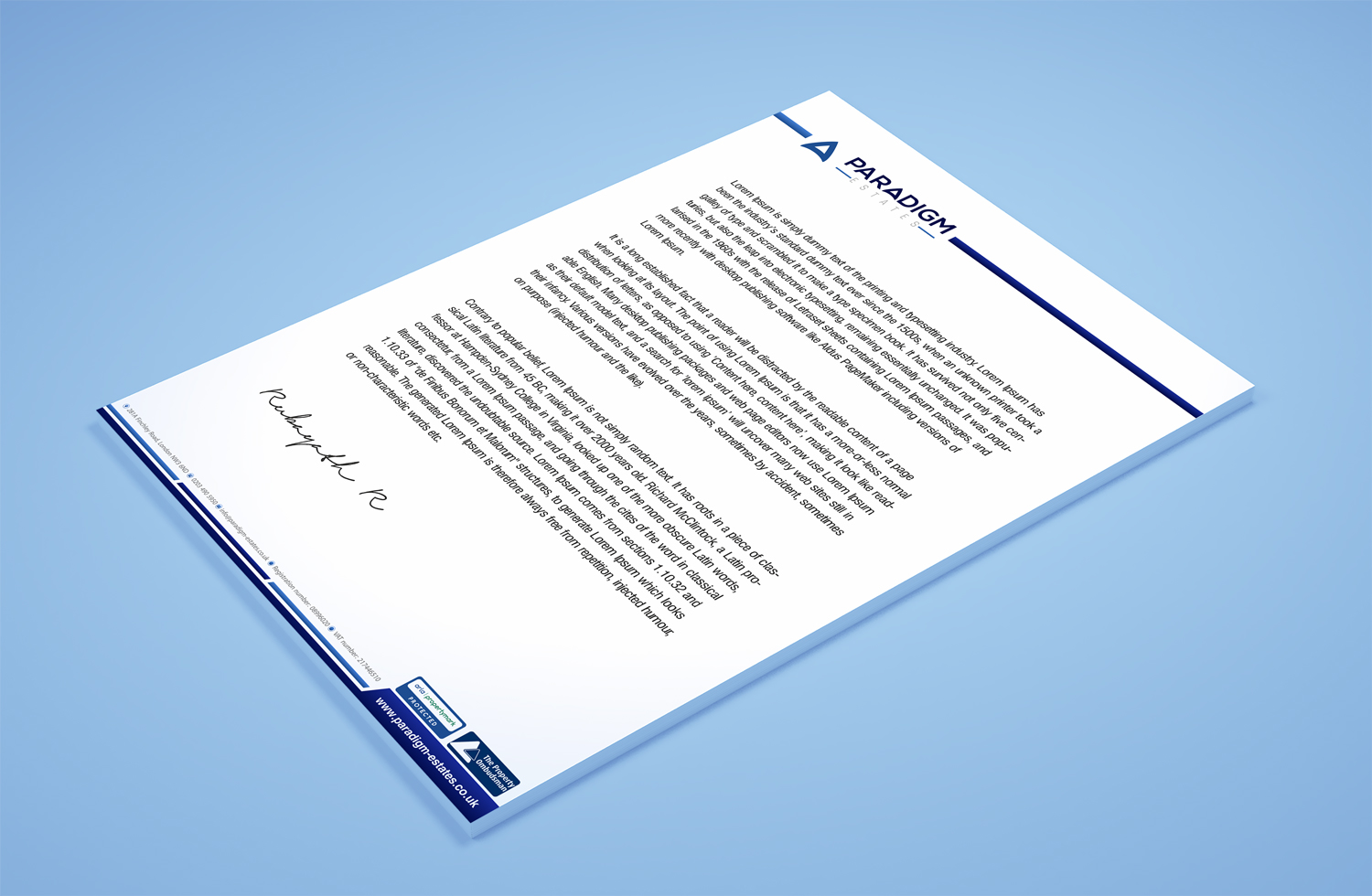 Stationery Design by Petter Goms for Paradigm Estates | Design #19734980