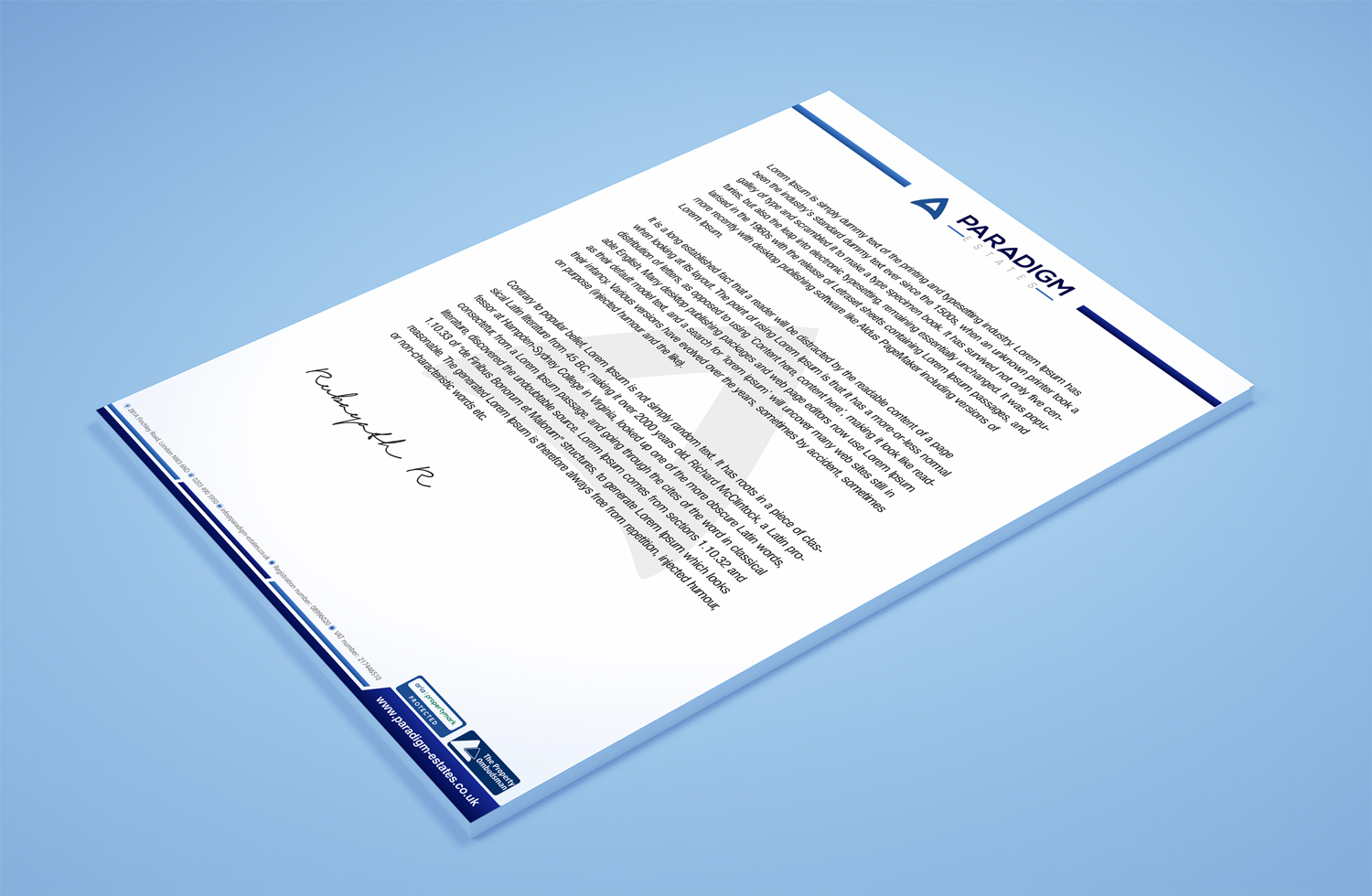 Stationery Design by Petter Goms for Paradigm Estates | Design #19735229