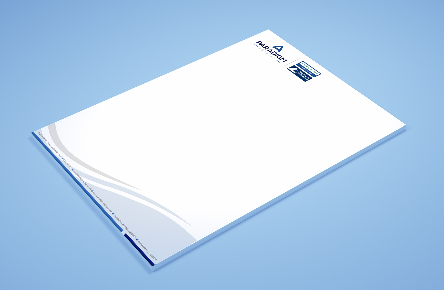 Schreibwaren-Design von Petter Goms für Paradigm Estates | Design #19735634