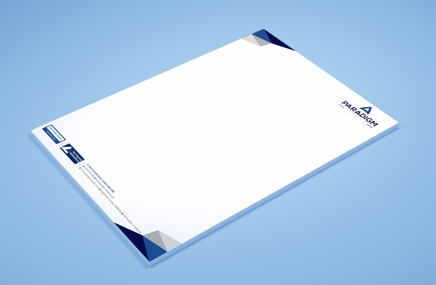 Stationery Design by Petter Goms for Paradigm Estates | Design #19735773