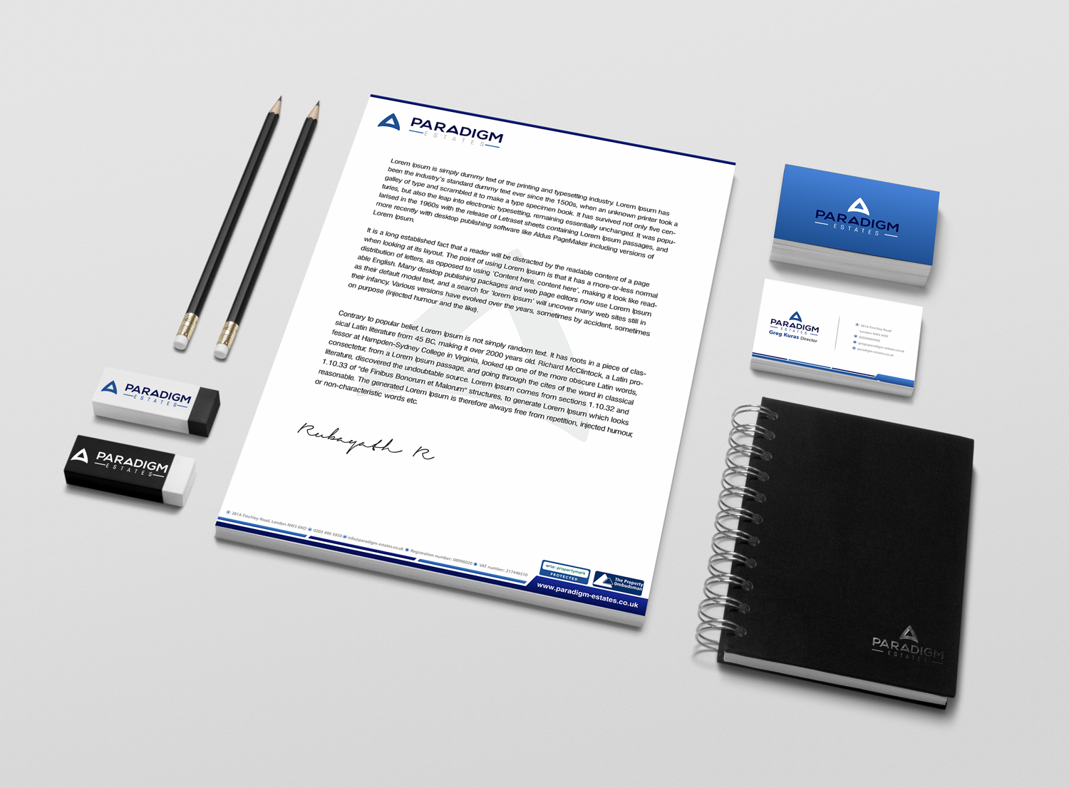 Stationery Design by Petter Goms for Paradigm Estates | Design #19750830