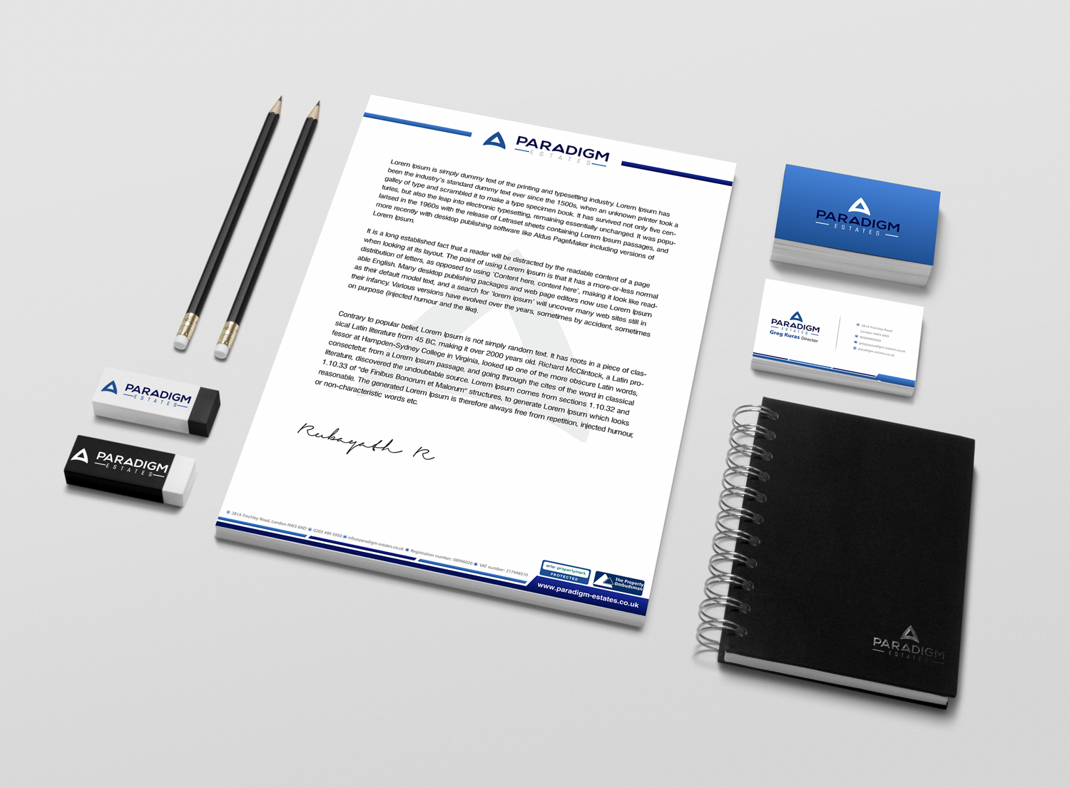 Stationery Design by Petter Goms for Paradigm Estates | Design #19750957