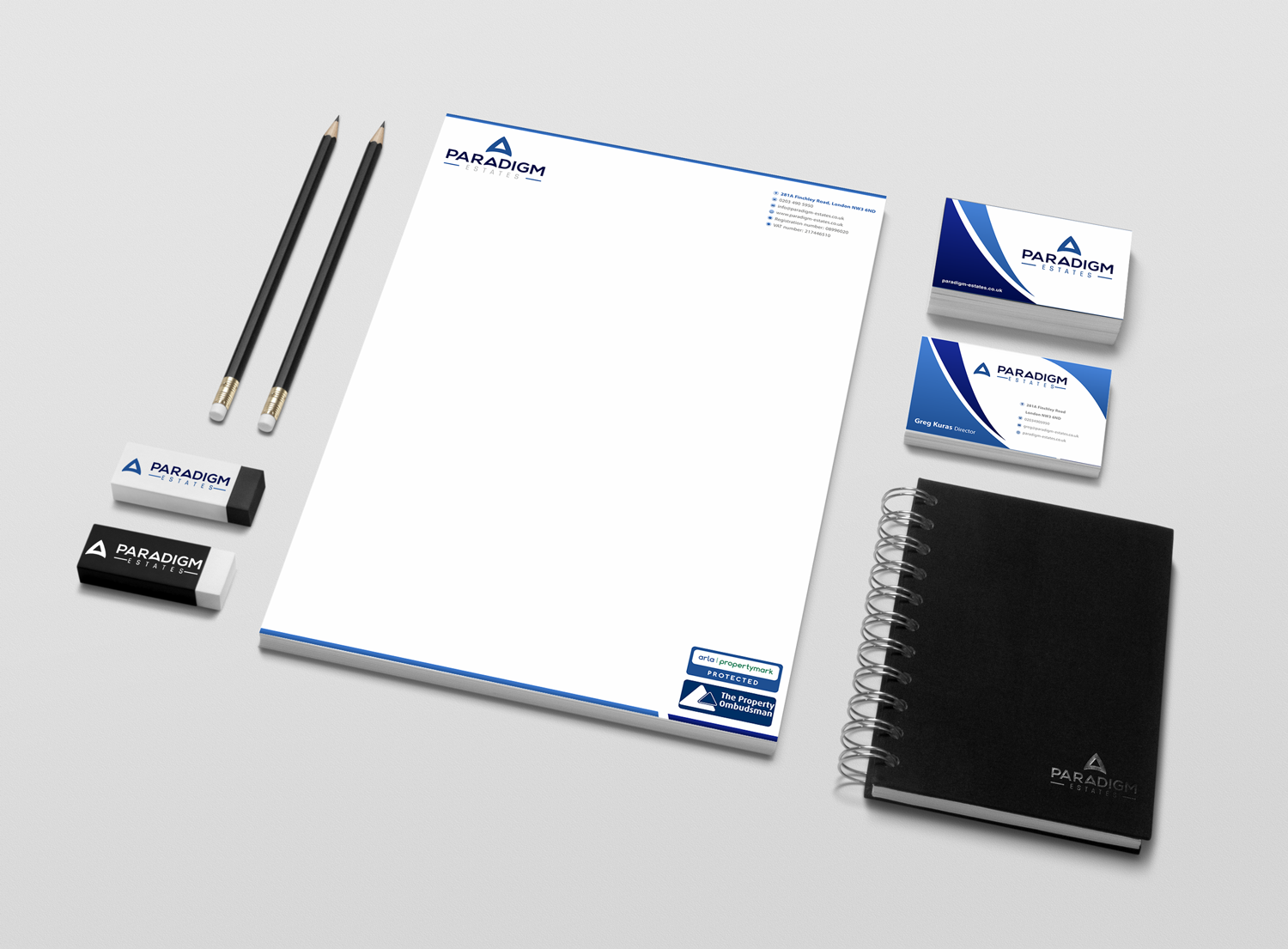Schreibwaren-Design von Petter Goms für Paradigm Estates | Design #19751050