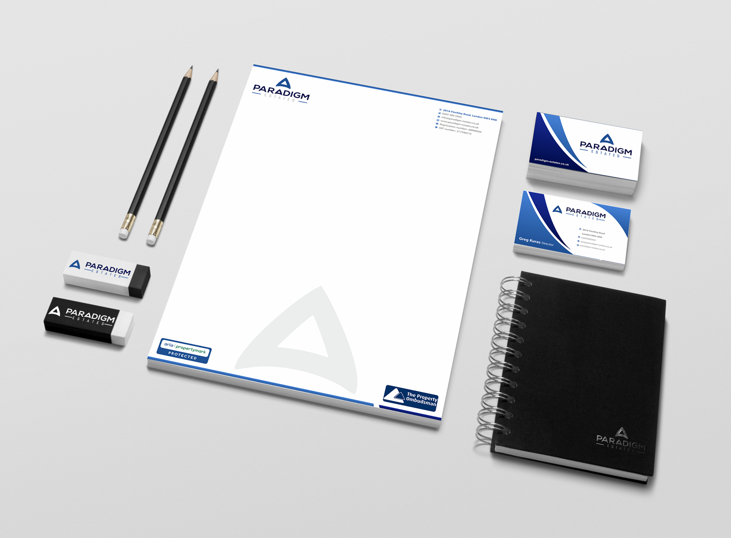 Schreibwaren-Design von Petter Goms für Paradigm Estates | Design #19751051