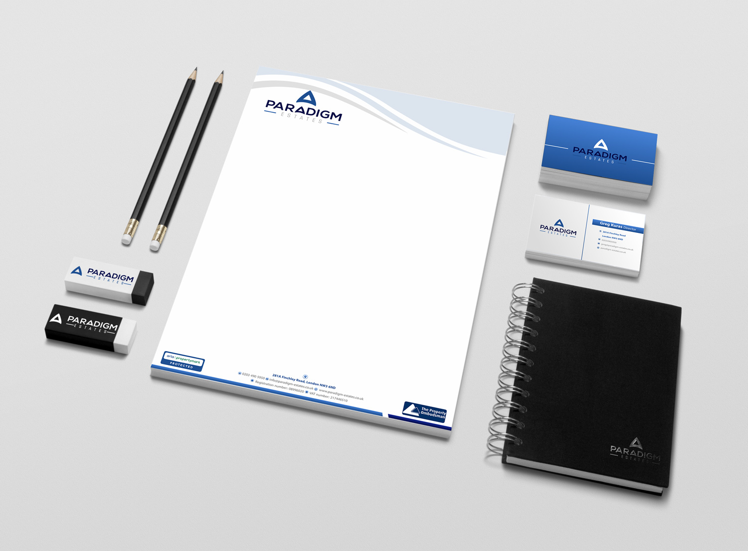 Schreibwaren-Design von Petter Goms für Paradigm Estates | Design #19751166