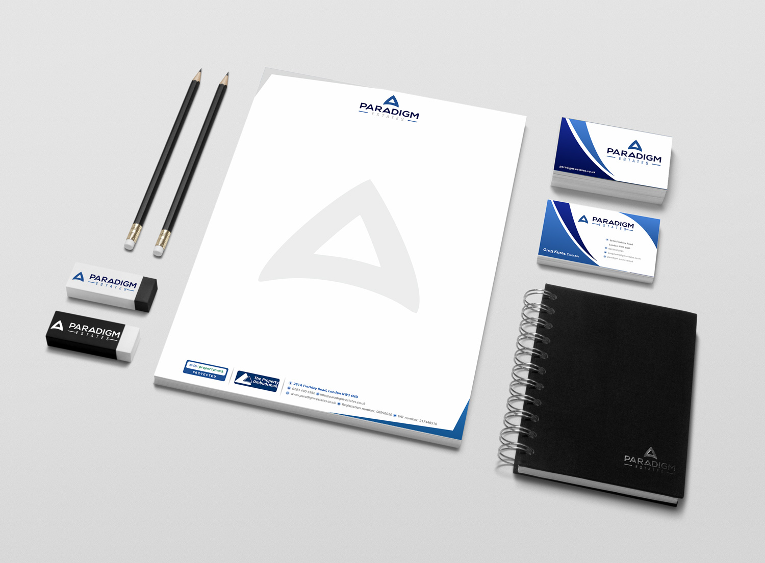 Schreibwaren-Design von Petter Goms für Paradigm Estates | Design #19751187