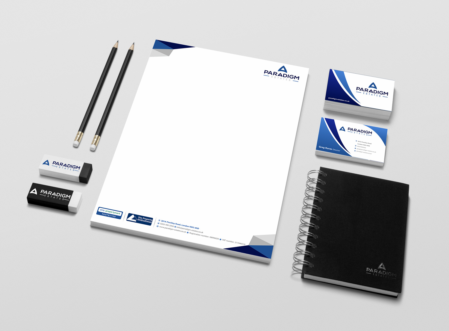 Schreibwaren-Design von Petter Goms für Paradigm Estates | Design #19751188