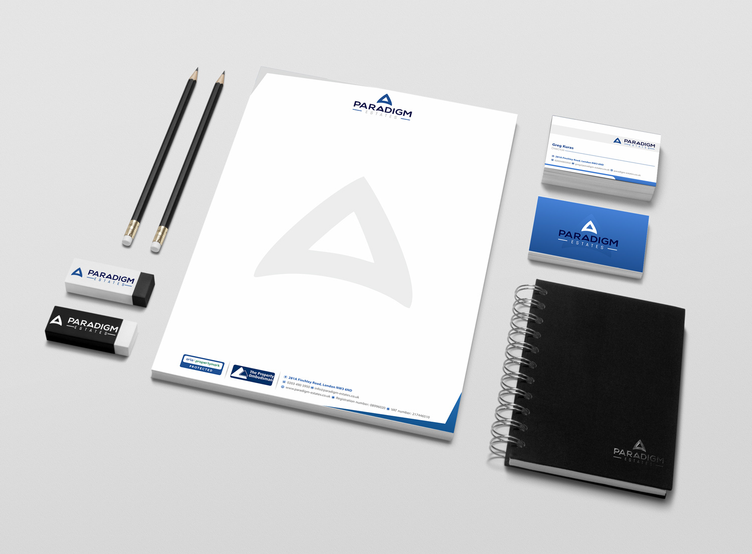 Schreibwaren-Design von Petter Goms für Paradigm Estates | Design #19751204