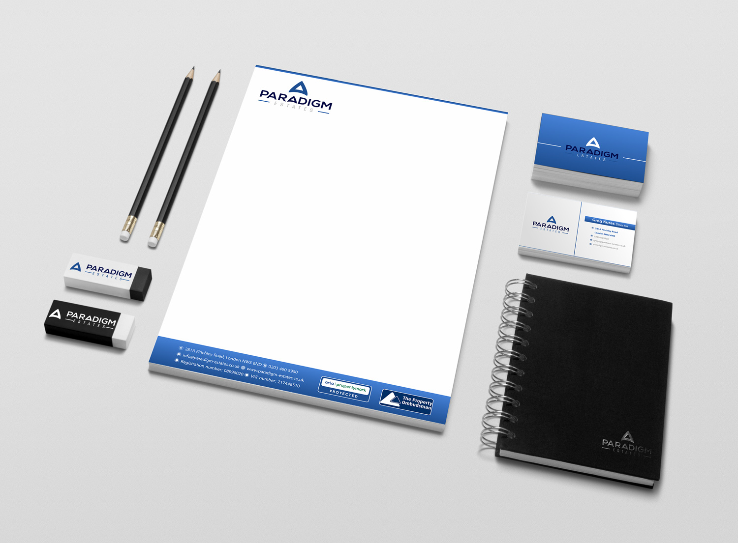 Stationery Design by Petter Goms for Paradigm Estates | Design #19751872