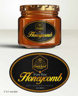 Label for packages of Pure Raw Natural Honeycomb | Etikett-Design von SAI DESIGNS