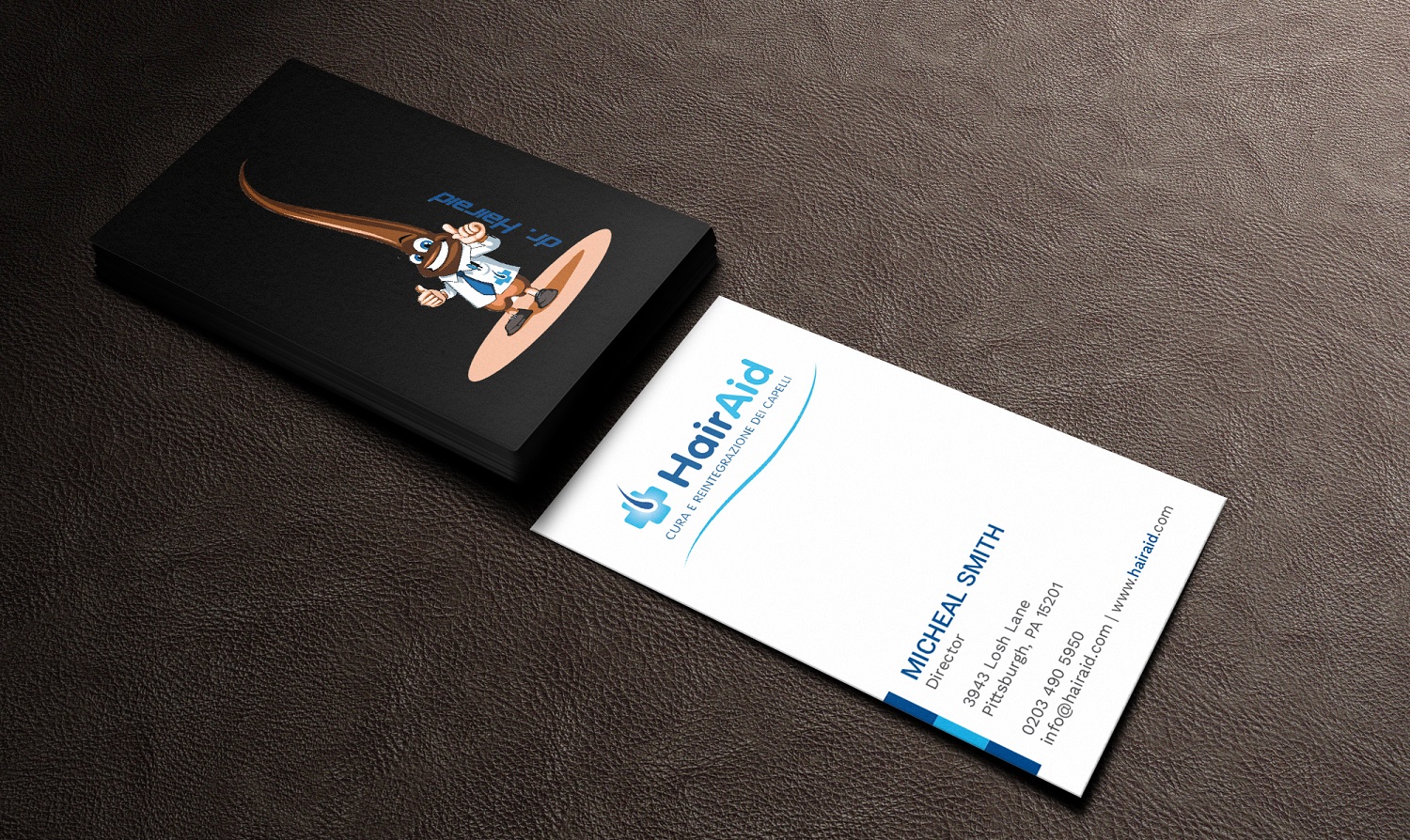 Business Card Design by Tripti Ranjan Gain for HAIRAID | Design #19725360