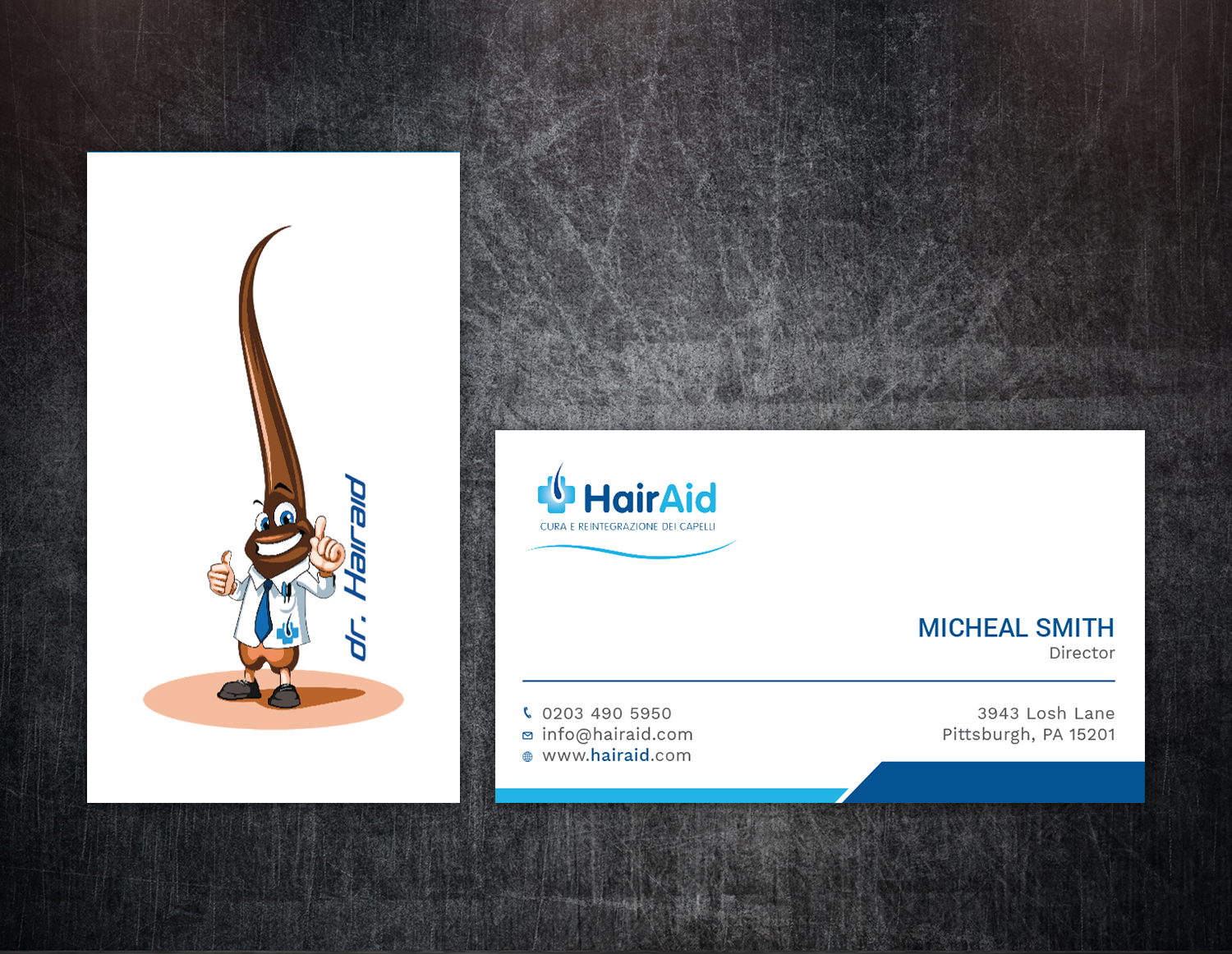 Business Card Design by Tripti Ranjan Gain for HAIRAID | Design #19725374