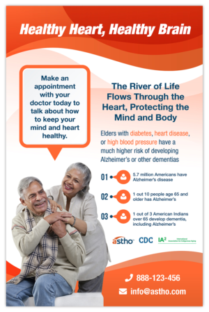 Healthy Heart, Healthy Brain Poster for American Indian Older Adults | Design de Poster par Claireative