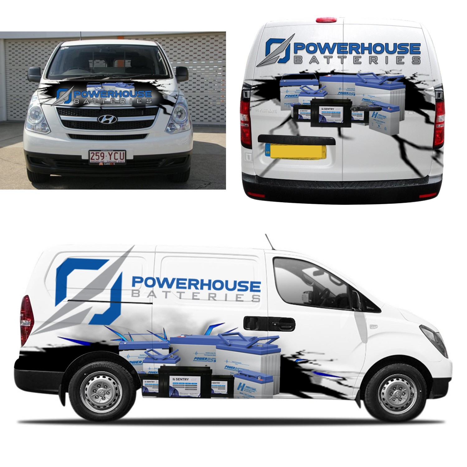 Car Wrap Design by aabirk09 for Powerhouse Batteries Pty Ltd | Design #19777316