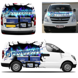 Car Wrap Design by aabirk09 for Powerhouse Batteries Pty Ltd | Design: #19777324