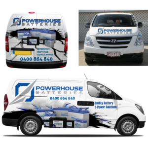 Car Wrap Design by aabirk09 for Powerhouse Batteries Pty Ltd | Design #19931429