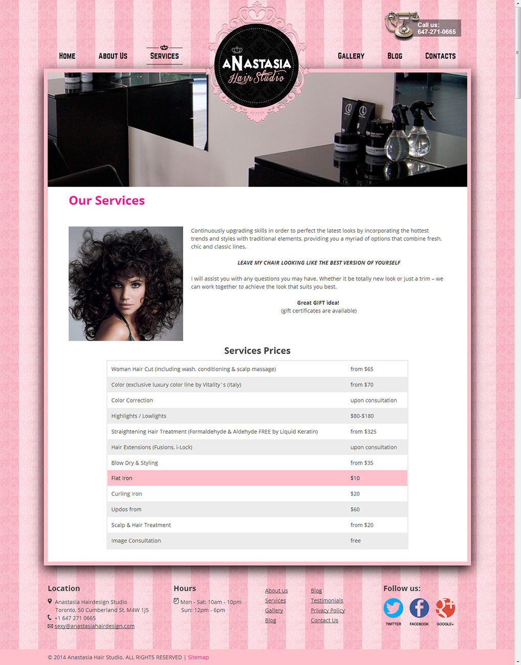 Wordpress Design by NABS DESIGN for Anastasia Metro Hair Designs Inc | Design #2944067