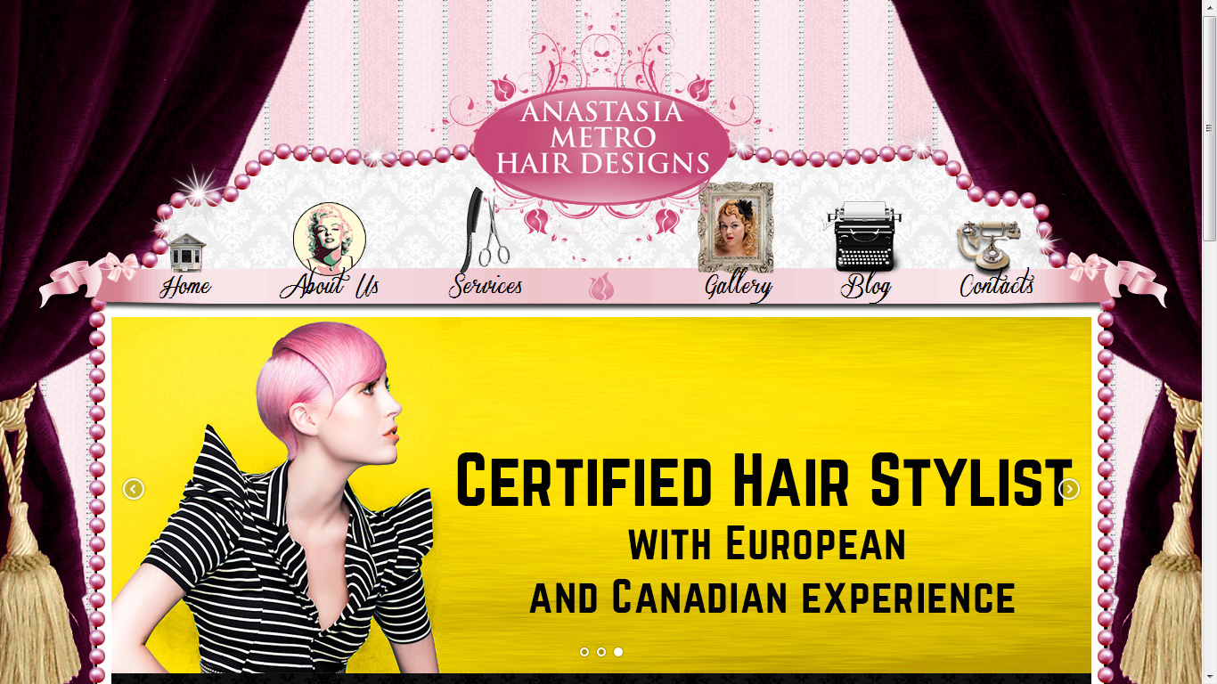WordPress-Design von NABS DESIGN für Anastasia Metro Hair Designs Inc | Design #2956022