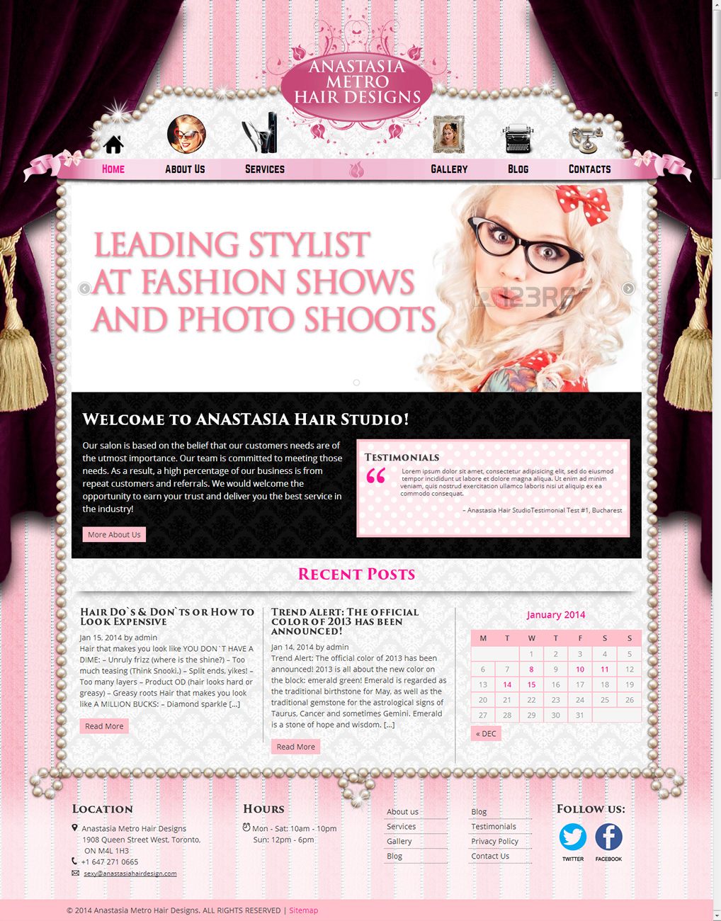 WordPress-Design von NABS DESIGN für Anastasia Metro Hair Designs Inc | Design #2968202