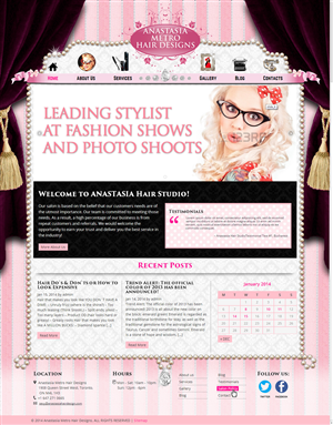 Wordpress 6 pages GLAM design for hair salon