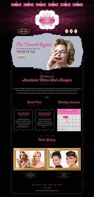 WordPress-Design von Mayank Patel für Anastasia Metro Hair Designs Inc | Design #2919954
