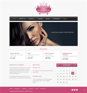 WordPress-Design von pb für Anastasia Metro Hair Designs Inc | Design: #2911364