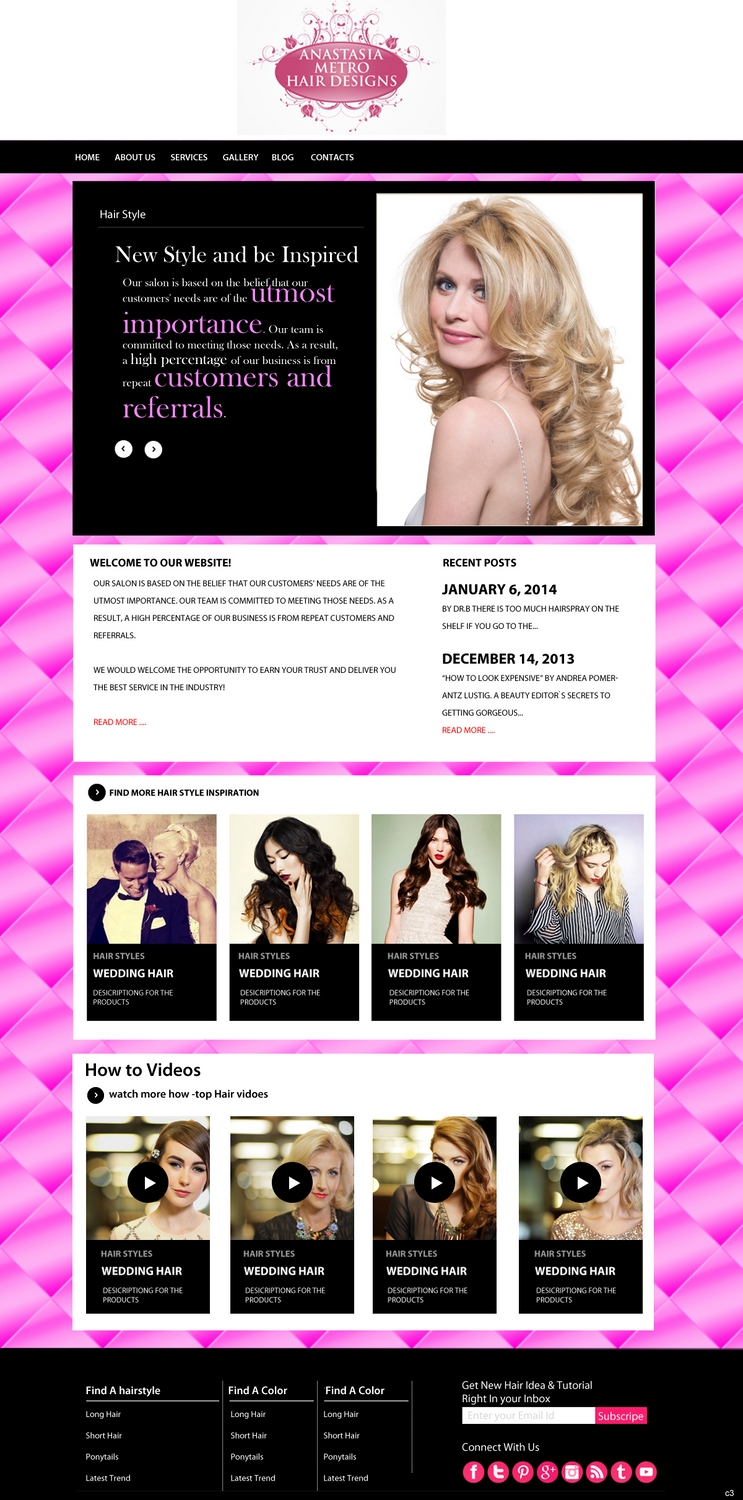 WordPress-Design von pb für Anastasia Metro Hair Designs Inc | Design #2911372