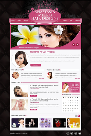 WordPress-Design von pb für Anastasia Metro Hair Designs Inc | Design: #2911382