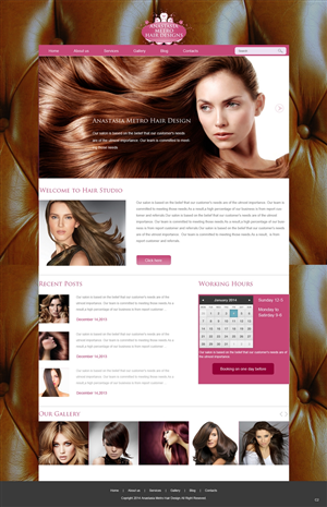 WordPress-Design von pb für Anastasia Metro Hair Designs Inc | Design: #2911389