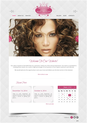 WordPress-Design von pb für Anastasia Metro Hair Designs Inc | Design: #2911394