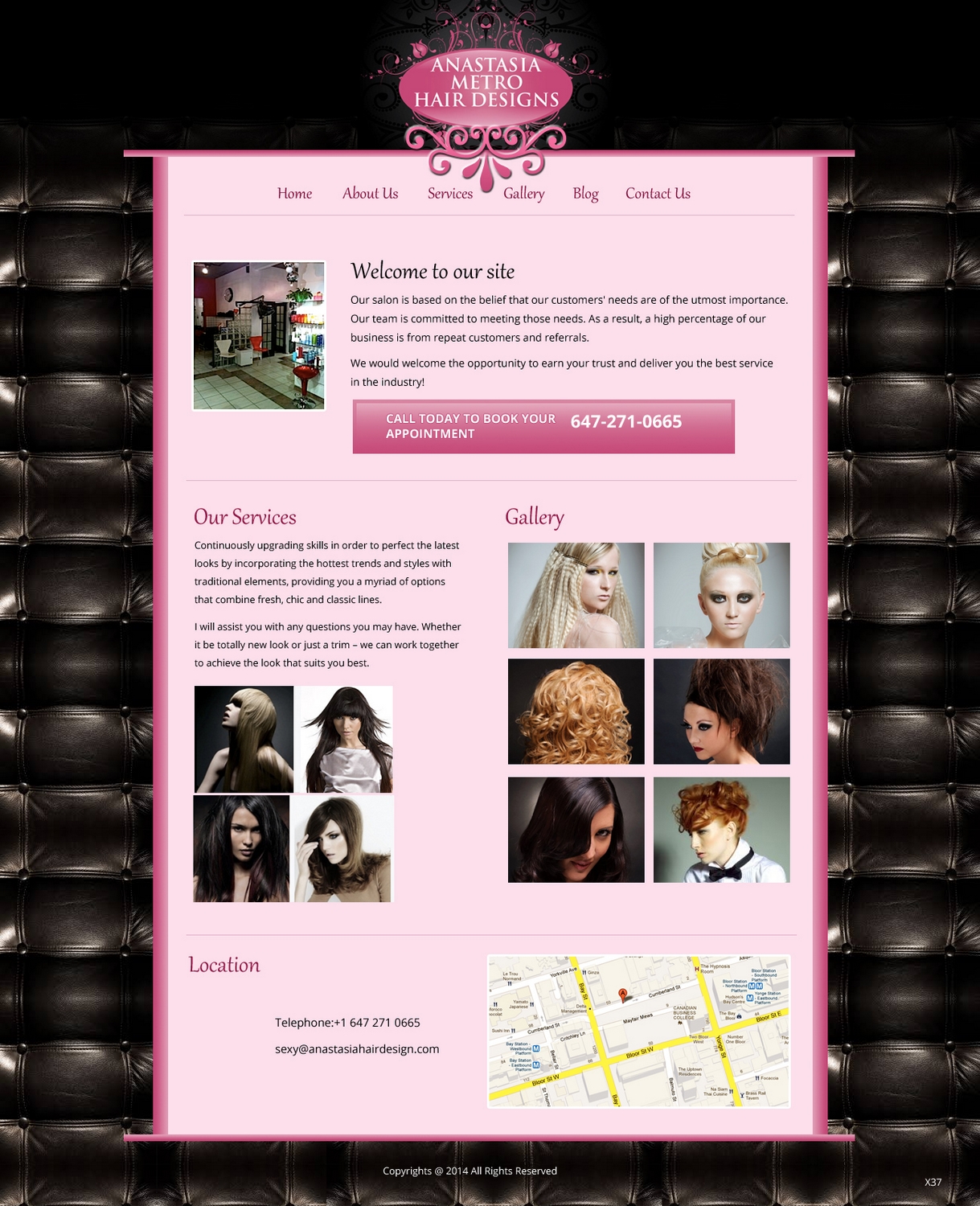 WordPress-Design von pb für Anastasia Metro Hair Designs Inc | Design #2911397