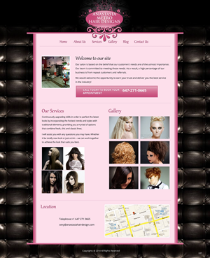 WordPress-Design von pb für Anastasia Metro Hair Designs Inc | Design: #2911397
