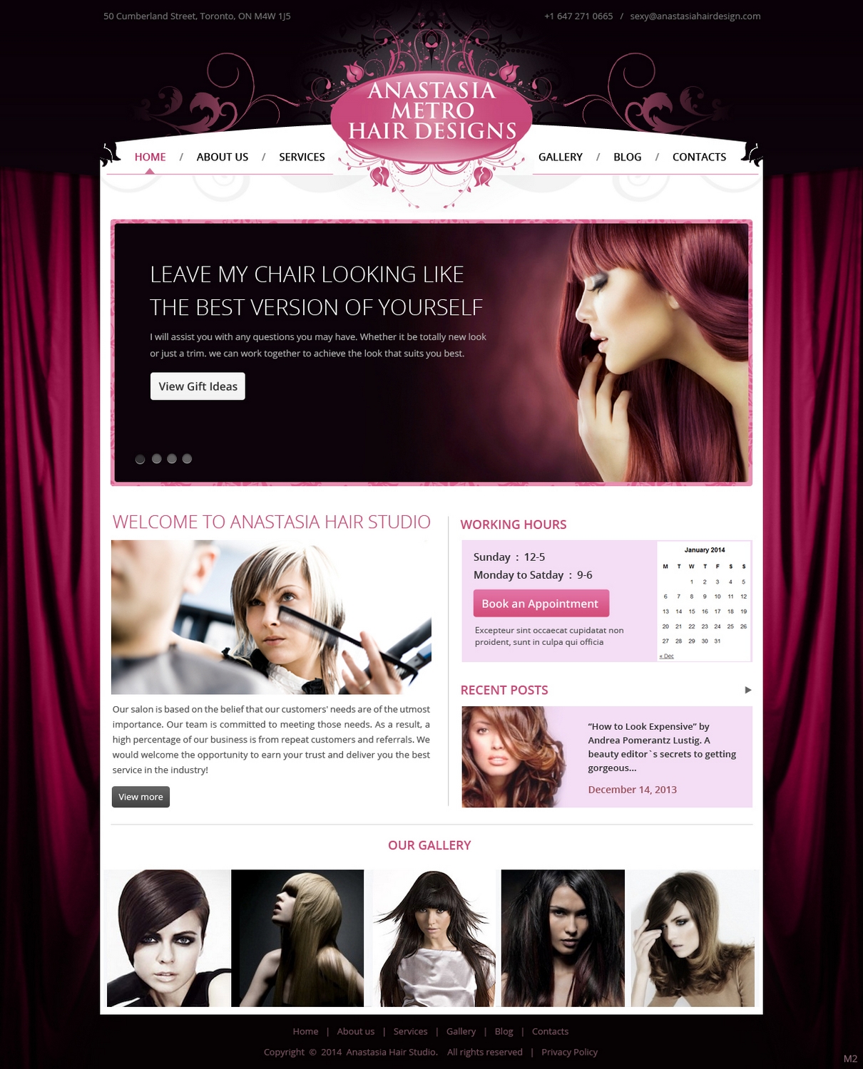 Design Wordpress par pb pour Anastasia Metro Hair Designs Inc | Design #2911402