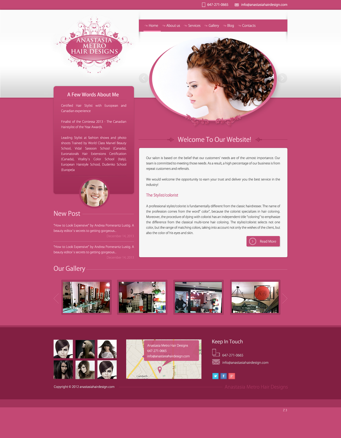 Design Wordpress par pb pour Anastasia Metro Hair Designs Inc | Design #2915779