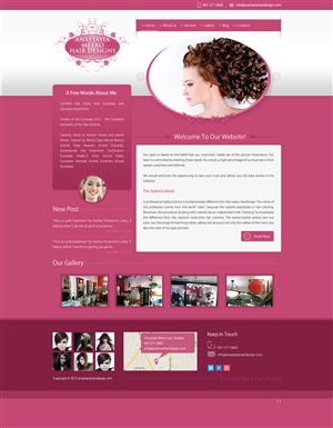 WordPress-Design von pb für Anastasia Metro Hair Designs Inc | Design: #2915779