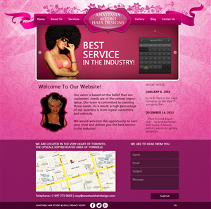 WordPress-Design von pb für Anastasia Metro Hair Designs Inc | Design: #2915784