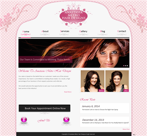 WordPress-Design von pb für Anastasia Metro Hair Designs Inc | Design: #2923302