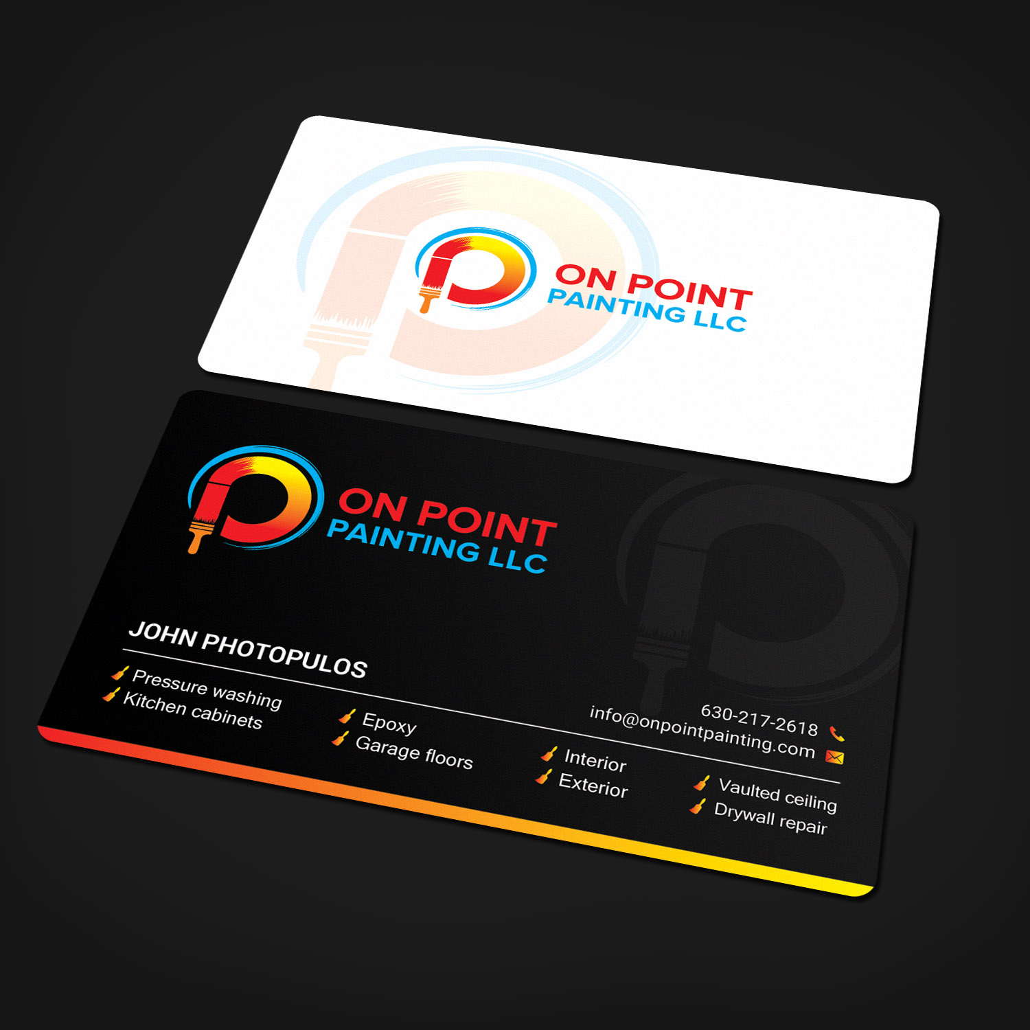 Modern Professional Painting And Decorating Business Card Design