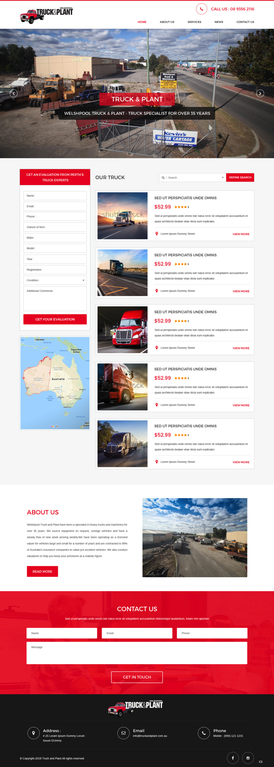 Web Design par pb pour Truck and Plant | Design #19754352