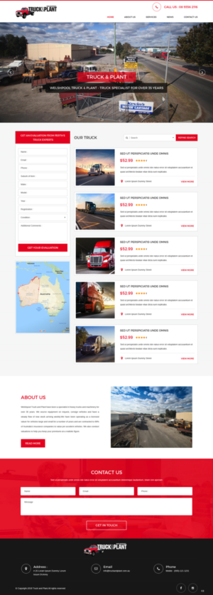 Web Design by pb for Truck and Plant | Design: #19754352