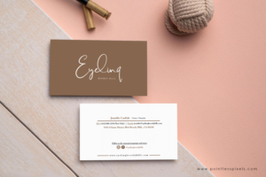 Business card for Eyelash extension salon in Beverly Hills,California USA  | Business Card Design by Pointless Pixels India