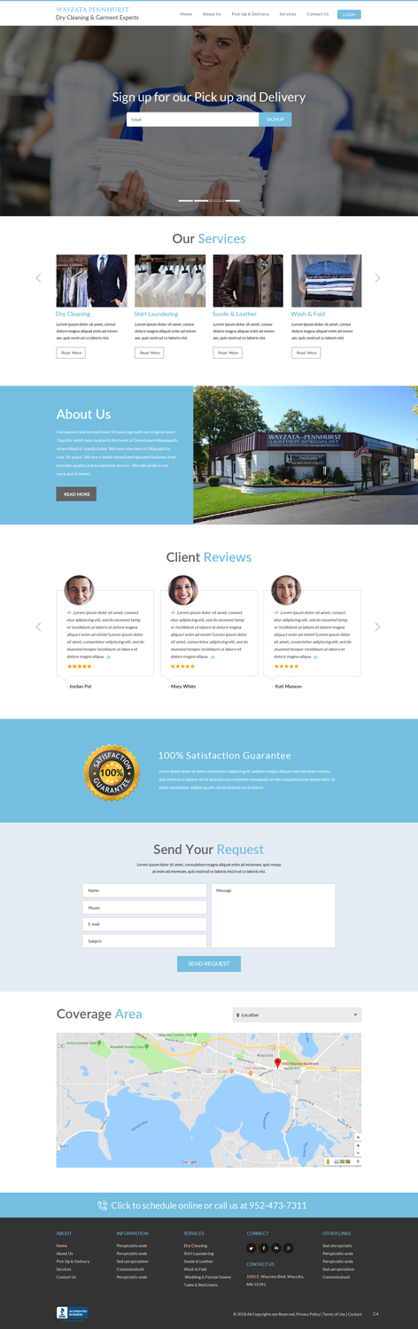 Wordpress Design by pb for Premier Dry Cleaning Delivery | Design #19754386