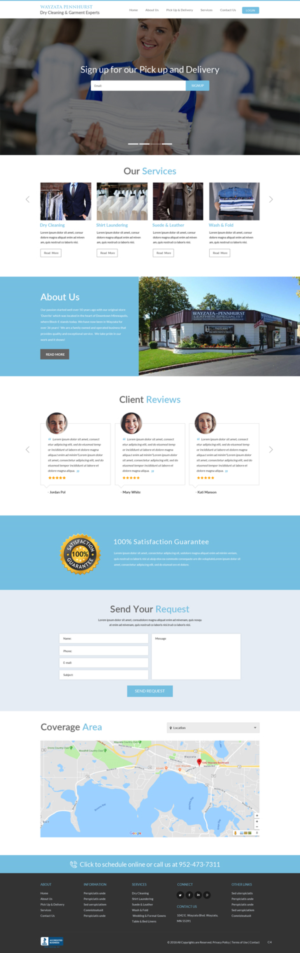 Wordpress Design by pb for Premier Dry Cleaning Delivery | Design: #19754386